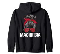 Maghriba Patriotique Maroc Fille Chignon Décoiffé Femme Marocaine Sweat à Capuche