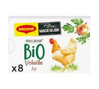 MAGI - Bouillon Volaille Bio Aux Saveurs Naturelles, Cube Pratique pour Cuisine Maison (8x10g) - Le lot de 4
