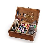 magi Gift Boîte à couture en bois avec accessoires pour kit de couture, panier à couture avec compartiments