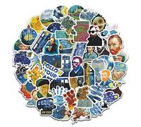 magi gift Lot de 50 autocollants Vincent Van Gogh pour ordinateurs portables, bouteilles d'eau, bagages