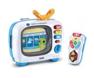 Magi TV decouvertes 10 Chaines + telecommande - Television Musical Bebe - bilingue, Francais Anglais - Set Jouet educatif + Carte