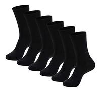 MAGIARTE Chaussettes de bureau casual homme en coton montantes - Lot de 6 paires(noires en pur coton-L)-FR