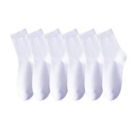 MAGIARTE Chaussettes Femme Mini Crew en Coton Anti-Peluche - Sport Décontracté - Taille Quart - Lot de 6 Paires (Couleur #08 Blanc)