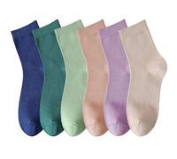 MAGIARTE Chaussettes Femme Mini Crew en Coton Pur - Sport Décontracté - Taille Quart - Lot de 6 Paires (Multicolore #10)