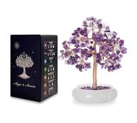 MAGIC AND MIRACLES Arbre de Vie en Améthyste avec Coupe en Jade 243 Pierres Naturelles Sculpture Harmonie Énergie Positive Décoration Feng Shui Porte-Bonheur Cadeau Spirituel Maison