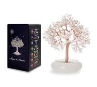 MAGIC AND MIRACLES Arbre de Vie en Quartz Clair avec Coupe en Jade 243 Pierres Naturelles Sculpture Décoration Feng Shui Harmonie Énergie Positive Porte-Bonheur Cadeau Spirituel Maison