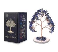 MAGIC AND MIRACLES Lapis lazuli Arbre de Vie en Cristal Naturel 135 Pierres Feng Shui Chakra Reiki Arbre Bonsaï Énergie Décoration Maison Bureau Cadeau Spirituel Base Pierre Irrégulière 11 cm