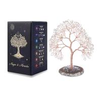 MAGIC AND MIRACLES Quartz clair Arbre de Vie en Cristal Naturel 135 Pierres Feng Shui Chakra Reiki Arbre Bonsaï Énergie Décoration Maison Bureau Cadeau Spirituel Base Pierre Irrégulière 11 cm