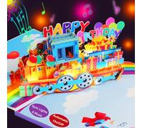 Magic Ants Carte d'anniversaire pop-up 3D avec musique et lumière - Carte d'anniversaire musicale pour enfants, amis et famille, joue une chanson Happy Birthday pour les célébrations