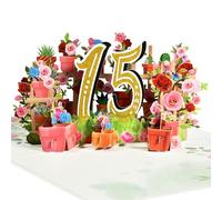 Magic Ants Carte de vœux 15e anniversaire - Célébrez une décennie et demi de moments inoubliables, carte pop-up tout usage pour 15e anniversaire, 15e anniversaire