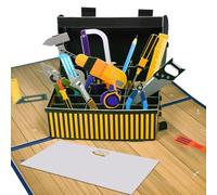 Magic Ants Carte pop-up 3D pour boîte à outils, carte d'anniversaire artisanale, carte pop-up unique pour père, mari, amateurs de bricolage, artisans, Saint-Valentin, fête des pères, carte