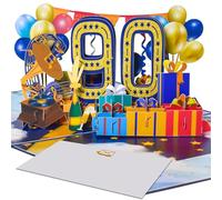 Magic Ants Carte pop-up 90e anniversaire de 90e anniversaire de mariage, carte de vœux 3D pour 90e anniversaire de mariage, carte de vœux