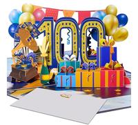 Magic Ants Carte pop-up pour 100e anniversaire de mariage, carte de vœux 3D pour 100e anniversaire de mariage, carte d'anniversaire de 100 ans