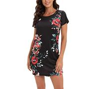 MAGIC ARMOR Chemise de Nuit en Coton à Manches Courtes pour Femme - Taille S à XXL PAT3 XL