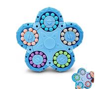 Magic Bean Cube Rotatif,Anti Stress Jouet Cube de soulagement sensoriel, Jeu de Doigt、décompression Jouet, Cadeau pour Enfants et Adultes à partir de 3 Ans pour Un Anniversaire（Bleu）