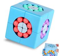 Magic Bean Rzx112 Cube Rotatif ¿ Jouet Créatif En Forme De Haricot Magique ¿ Cadeau Pour Les Enfants À Partir De 3 Ans Pour Noël, Anniversaire, Nouvel An (Bleu)