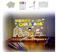 Magic Board,Magicboard Where Creativity Lights Up,LED Luminous Drawing & Writing Board with Stand＆7 Colorful Markers for Office School and Home Use (15 * 15cm/5.9 * 5.9in)
