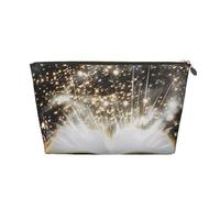 Magic Book Prints Trousse de toilette de voyage en cuir PVC avec fermetures éclair dorées, organiseur étanche pour maquillage, articles de toilette et essentiels, doré, Taille unique, Trousse de