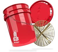 MAGIC BUCKET | Ensemble de lavage pour voiture | Seau de lavage avec couvercle d' seau assorti 5 US GALLONNES env. 20 litres | Avec insert de protection contre les débris Grit Guard | Ensemble de