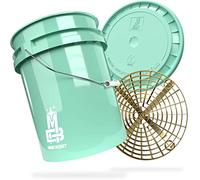 MAGIC BUCKET Kit de lavage à la main pour voiture Seau de lavage avec couvercle à seau assorti 5 galLONES US Environ 20 litres Avec seau Grit Guard Passoire à saleté Kit de lavage menthe or