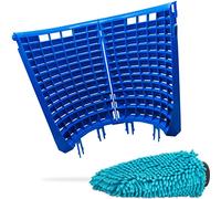 MAGIC BUCKET Scrub Wall 180 degrés en bleu Fabriqué par The Detail Guardz - Accessoire lavage de voiture - Extension Dirt Lock + Gant de lavage en chenille doux pour le lavage à la main sans rayures