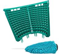 MAGIC BUCKET Scrub Wall 180 degrés Turquoise Fabriqué par The Detail Guardz - Accessoire de lavage voiture - Extension Dirt Lock + Gant de lavage en chenille doux pour le lavage à la main sans rayures