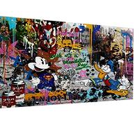 Magic Canvas Art B8351 Impression sur toile Motif Mickey Mouse Donald Duck Pop Art Impression sur toile 1 pièce Impression d'art de haute qualité Tableau mural - Matériau : toile, Dimensions : 100 x