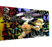 Magic Canvas Art Bugs & Lola B8362 Bunny Pop Art Impression sur toile 1 pièce Motif Bunny Pop Art Impression sur toile sans cadre 40 x 30 cm