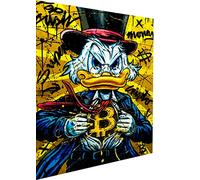 Magic Canvas Art Dagobert Canard Costume Pop Art Impression sur toile 1 pièce Impression d'art de haute qualité Tableau mural - Matériau : verre acrylique - Dimensions : 80 x 60 cm