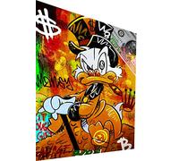 Magic Canvas Art Dagobert Canard Grotte Pop Art Impression sur toile 1 pièce Impression d'art de haute qualité Tableau mural - Matériau : toile, Dimensions : 120 x 80 cm