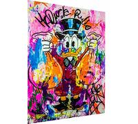 Magic Canvas Art - Dagobert Duck - Pop Art - B8100 - Tableau impression sur toile - De qualité supérieure - Idéal comme décoration murale 100 x 75 cm