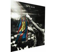 Magic Canvas Art - Images sur toile Motif football Lionel Messi - 1 pièce - Impression d'art moderne - Décoration murale - B8308 - Dimensions : 80 x 60 cm