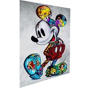 Magic Canvas Art - Images sur toile Motif Mickey Mouse Pop Art 1 pièce Impression murale de haute qualité - B8336 Matériau : toile, dimensions : 60 x 40 cm Blanche