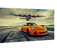 Magic Canvas Art - Images sur toile pour voitures de sport Porsche - 1 pièce - Impression d'art moderne - Décoration murale - Dimensions : 100 x 75 cm