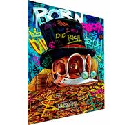 Magic Canvas Art Impression sur toile Pop Art Geld Money 1 pièce Impression murale de qualité supérieure - B8128 - Dimensions : 120 x 60 cm