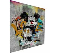 Magic Canvas Art - P5322 - Tableau mural - Impression sur toile - Artisanal et de qualité supérieure - Décoration murale - Motif Mickey Mouse - Dimensions : 75 x 50 cm