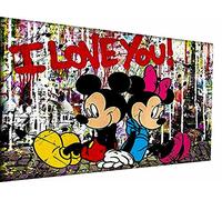 Magic Canvas Art - Photos Mickey Mouse Pop Art Toile 1 pièce Impression d'art de haute qualité moderne Tableaux muraux Décoration murale Design Mur Image - B8307, Dimensions : 90 x 60 cm