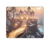 Magic Castle - Tapis de souris School on the Mountain - Base en caoutchouc antidérapant - Tapis de bureau de jeu étendu - Tapis de clavier personnalisé pour PC, ordinateur portable, bureau, maison