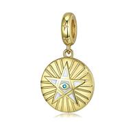 Magic Charms 925 Sterling Silver Evil Eye Pendentif Étoile pour Bracelet Serpent Européen Collier Collier pour Fille Soeur Femmes Anniversaire Saint Valentin Pâques Protection Cadeaux