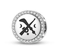 Magic Charms Adinkra Tuo Ne Akofena - Argent sterling 925 - Bracelet à breloques - Symbole ethnique culturel - Cadeaux pour femmes