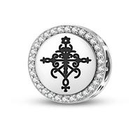 Magic Charms Argent sterling 925 Amérique centrale Bossou Bijoux Fit Bracelet Charme Symbole ethnique culturel Cadeaux pour femmes