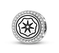 Magic Charms Argent sterling 925 Anthroposophy Saturne Seal Bijoux Fit Bracelet Charme Ethnique Culturelle Symboles Cadeaux pour Femmes