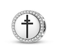 Magic Charms Argent sterling 925 Christianity Patriarcal Croix Bijoux Fit Bracelet Charm Symbole ethnique culturel Cadeaux pour femmes