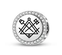 Magic Charms Argent sterling 925 Freemasonry Masonic Working Tools Bijoux Fit Bracelet Charme Ethnique Culturelle Symboles Cadeaux pour Femmes