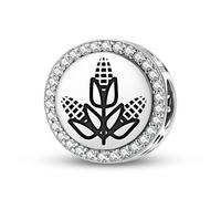 Magic Charms Argent sterling 925 Freemasonry Sheaf of Corn Bijoux Fit Bracelet Charme Ethnique Culturelle Symboles Cadeaux pour Femmes