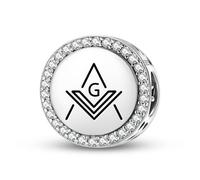 Magic Charms Argent sterling 925 Freemasonry Square and Boussole Bijoux Fit Bracelet Charme Ethnique Culturelle Symboles Cadeaux pour Femmes