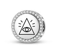 Magic Charms Argent sterling 925 Freemasonry The Eye of Providence Bijoux Fit Bracelet Charme Ethnique Culturelle Symboles Cadeaux pour Femmes