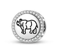 Magic Charms Argent sterling 925 Jainism Gainda Rhinoceros Bijoux Fit Bracelet Charme Ethnique Culturelle Symboles Cadeaux pour Femmes