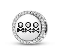 Magic Charms Argent sterling 925 Jolly Roger Drapeaux pirate Christopher Condent Bijoux Fit Bracelet Charme Ethnique Culturelle Symboles Cadeaux pour Femmes