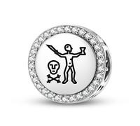 Magic Charms Argent sterling 925 Jolly Roger Pirate Flags Capitaine Bijoux Fit Bracelet Charme Ethnique Culturelle Symboles Cadeaux pour Femmes